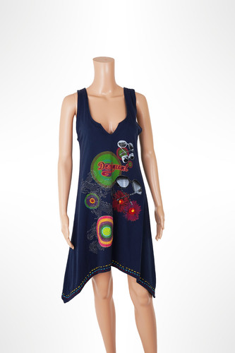 Abito desigual blu - navy, cotone