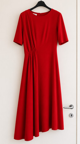 Caractere abito midi - abito, rosso